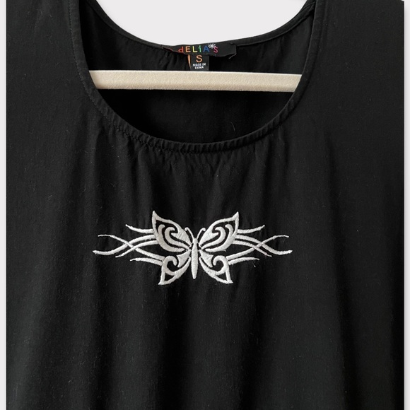 Delia’s x Dolls Kill Set Me Free Tattoo Butterfly Mini Babydoll Dress Small - Picture 3 of 8